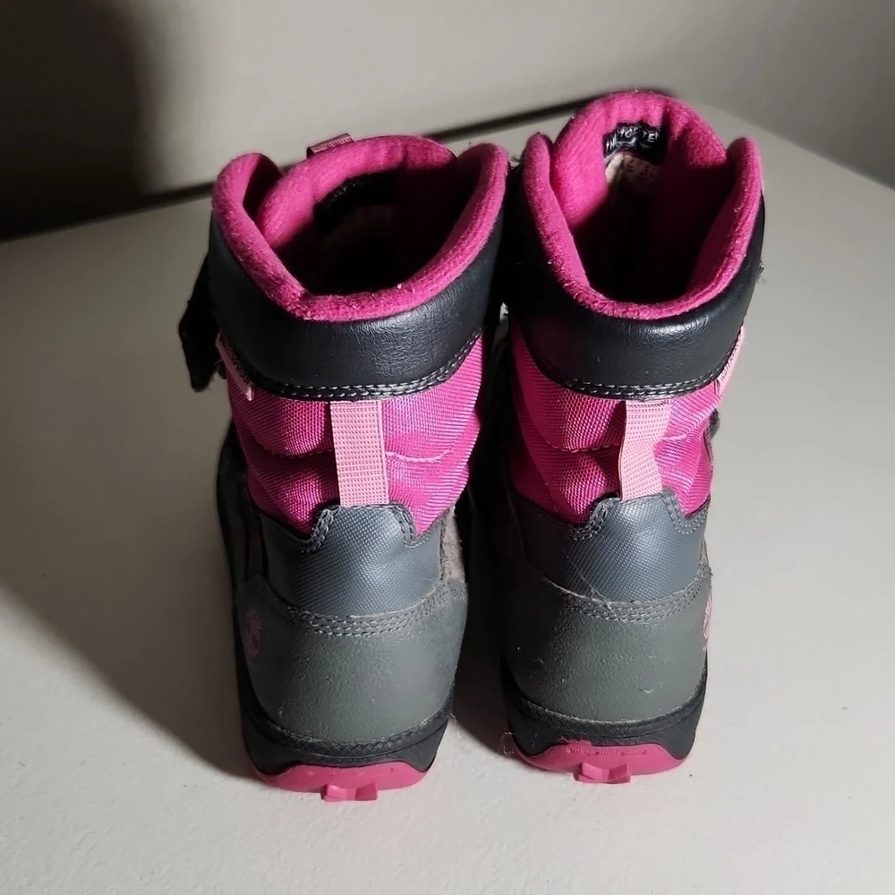 Timberland thermolite kids girls snow boots waterproof size 3 girls pink gray